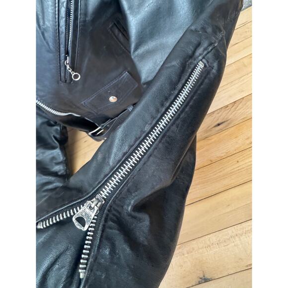 Vintage Italian Leather Motorcycle Jacket  Ladies Size Medium - Picture 4 of 8